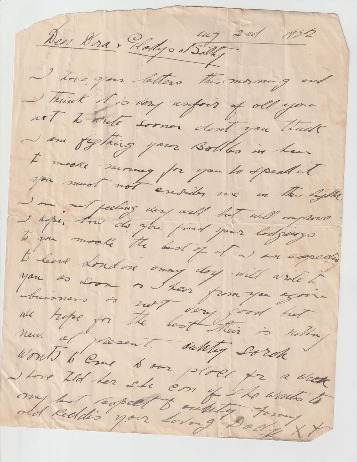 Grand Hotel Du Pavillon Paris Letter (Aug 1922)