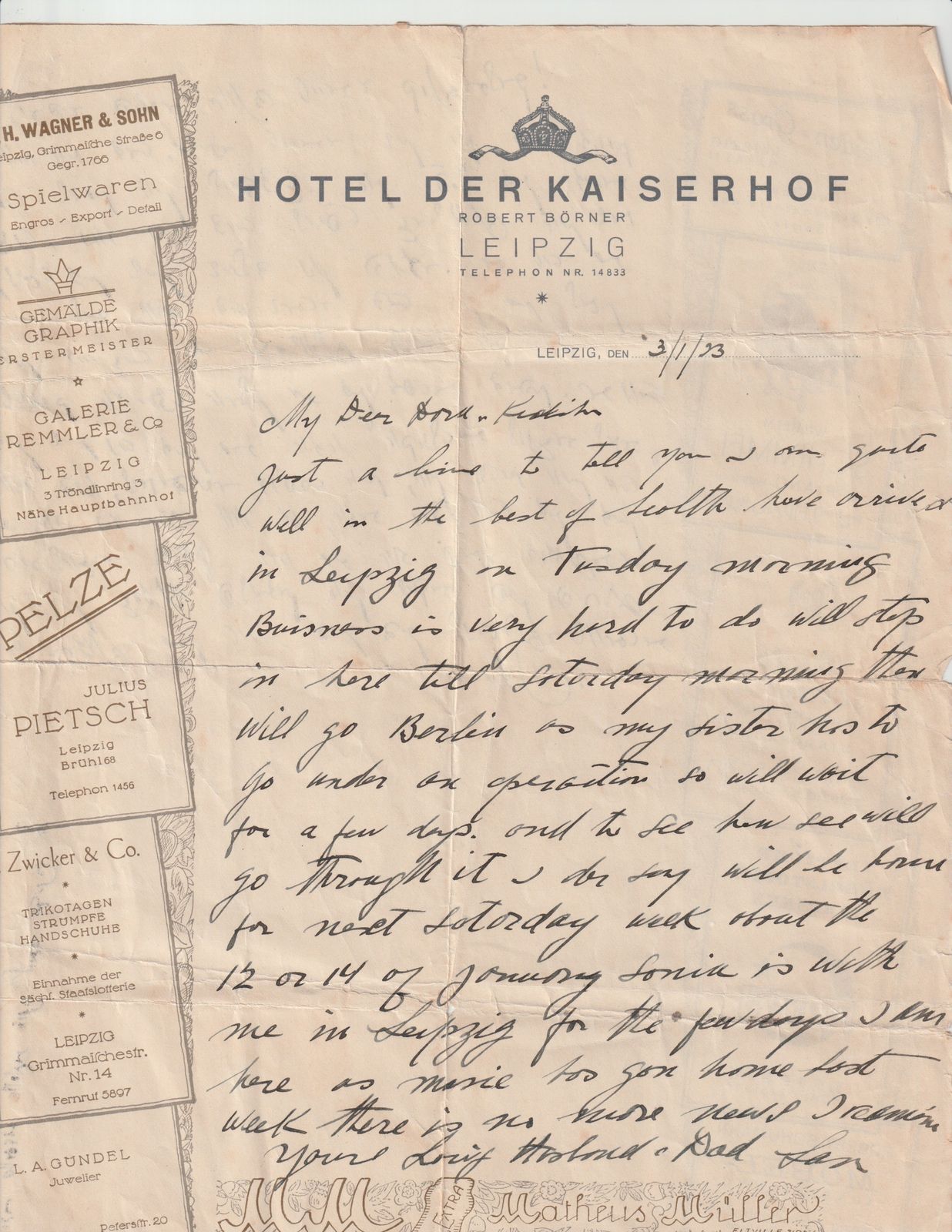1923 · Yiddish Letter Fragment B